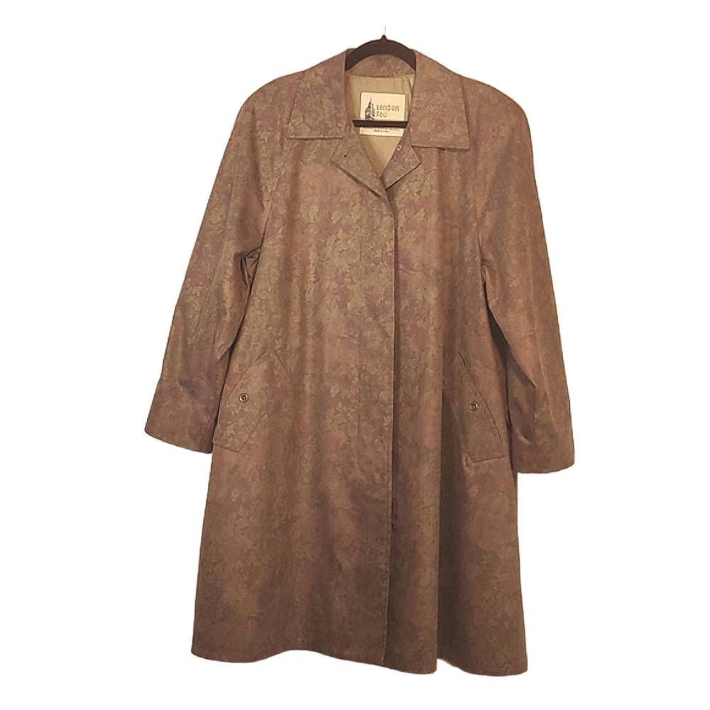 London Fog Swing Coat size 12 EUC Soft Misty Floral Print